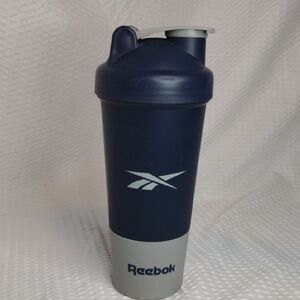 Reebok Dark Blue and Light Gray Shaker Bottle